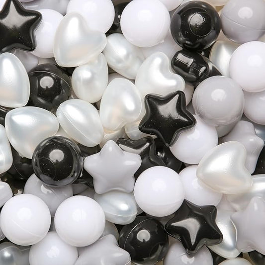 GOGOSO Ball Pit Balls,Plastics Balls for Ball Pit, Stars Hearts Shape for PastelBall for Toddlers Kids