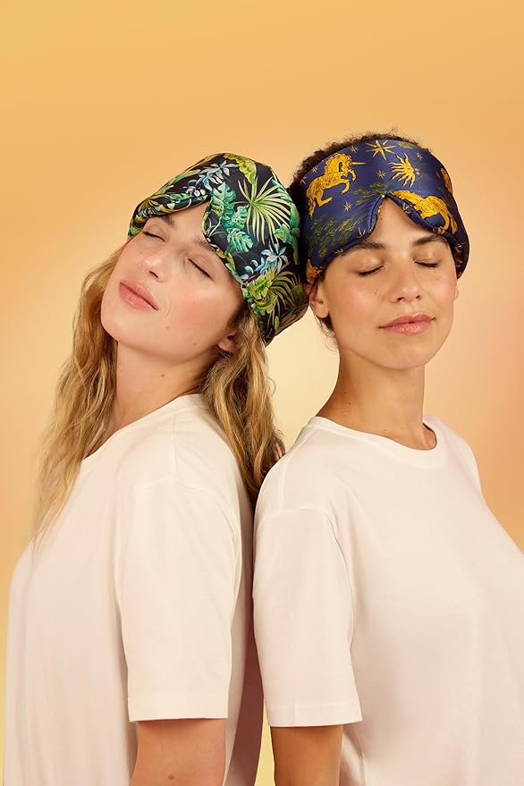 Glow People Silk Sleep Mask – 100% Mulberry Silk Eye Mask for Sleeping, Total Blackout, Cloud-Soft and Adjustable for Beauty Sleep and Travel - Tropics