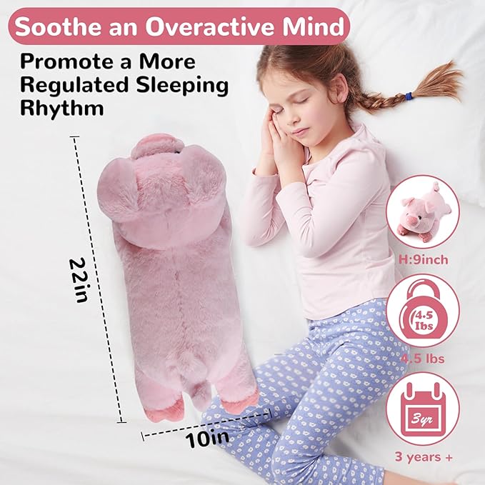Pig Weighted Stuffed Animals - 22 Inch 4.5 Pounds Weighted Plushies Pig - Big Plush Stuffed Animals Pillow - Cute Plush Toys Gifts for Kids & Adults