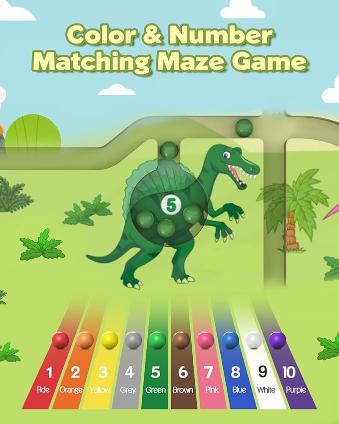 Magnetic Color and Number Maze, Montessori Busy Toys for 2 3 4 5 Year Old, Wooden Puzzle Activity Board, Learning Educational Toddler Toy for Kids 3 4 5 Year Old, Toddler Travel Toys for Preschoolers