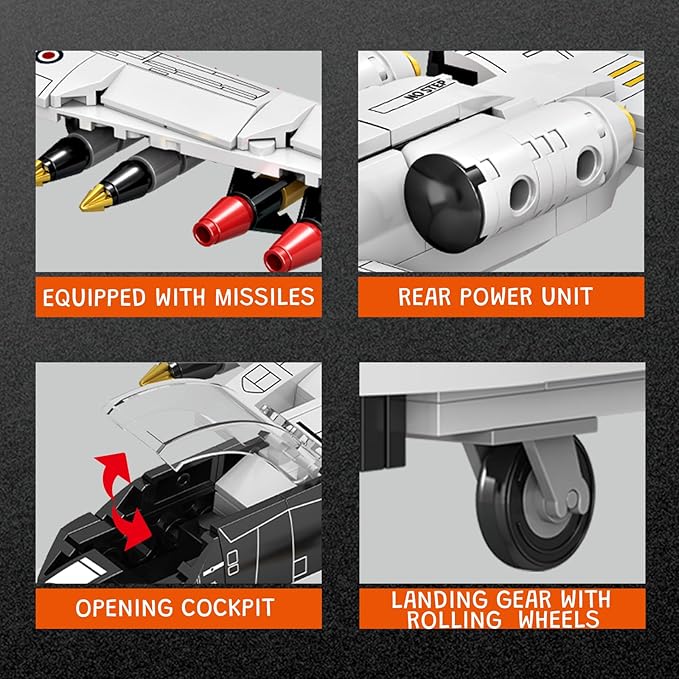 FANTASY&Co. A-10Attack Plane, Thunderbolt II,Warthog, Model Airplane Set, Plane Fun for Collectors and Kids Ages 6+ Years Old, Military Airplane Gift,Compatible with Lego Planes Model