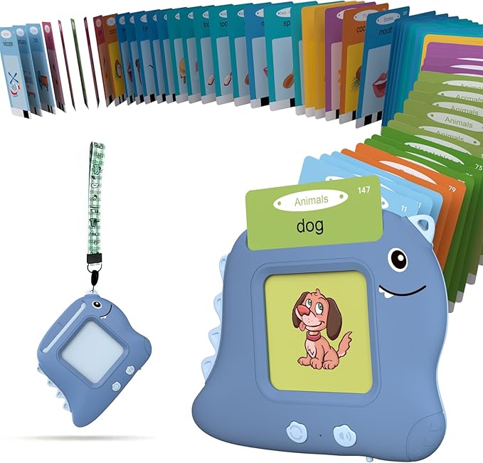 Talking Flash Cards, Montessori Learning Toy for Toddler, Autism Sensory Product Speech Therapy Toys, Preschool Kindergarten Educational Toy Sight Words Phonics for 2 3 4 Year Old Boys Girls