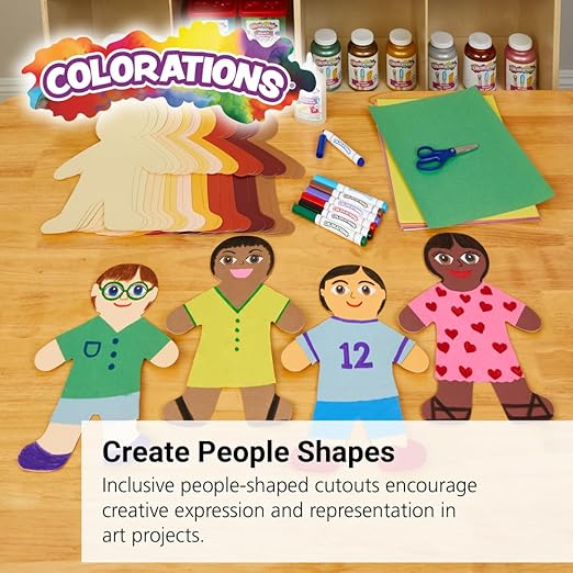 Colorations Multicultural Big People Shapes Set of 24, Multicultural Glossy Card, Skin Color Paper, Kids Around The World, Cardboard People, People Shapes, Multicultural, Diversity