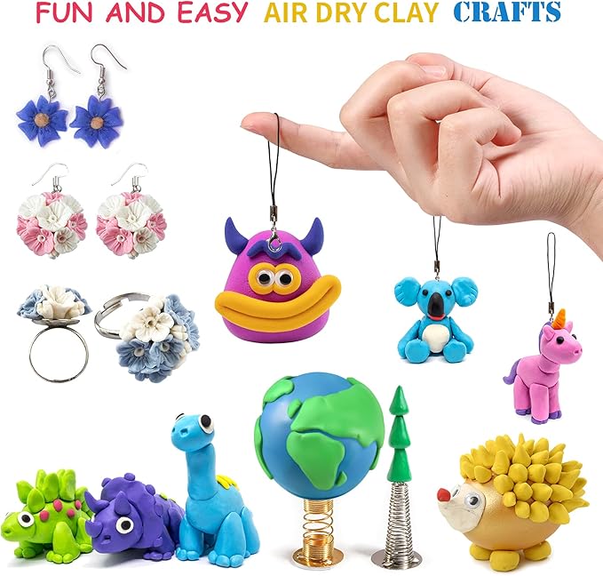 Air Dry Clay, 36 Colors Modeling Clay Kit with 3 Sculpting Tools, Magic Foam Clay for Kids and Adults, DIY Molding Clay Gift for Boys and Girls