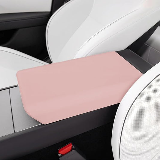 frani Center Console Armrest Cover Designed for Tesla Model 3 Highland 2024-2026 and Model Y Juniper 2026 Refresh,Non-Slip Designed with EZ Snap On Install-Pink