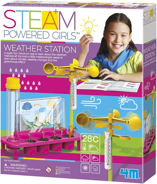 4M Toysmith, STEAM Powered Girls Weather Station, Meteorologist DIY Stem Toy, for Girls Ages 8+