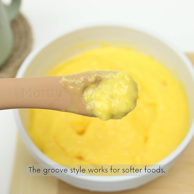 Silicone Giraffe Baby Spoon and Teether BPA Free Soft Tip Utensils for Baby Led Weaning Self Feeding and Teething Relief Dishwasher Safe Easy to Hold Infant Training Spoon Set for 6+ Months 2 Pack