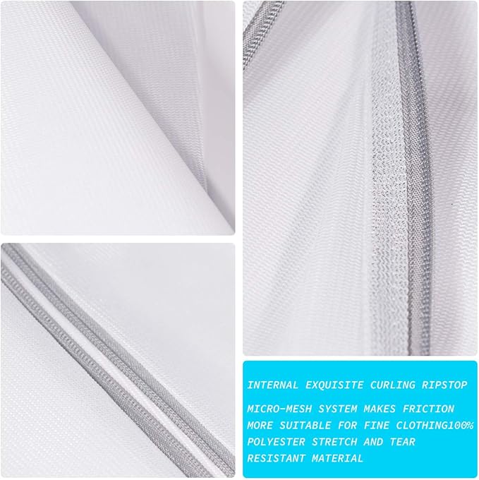 SUERIV Laundry Mesh Bag-Heavy Duty Mesh Laundry Bags,Laundry Bags Mesh Wash Bag for Washing Machine-Supper Zipper Net Laundry Bag for Travel,Lingerie,Sweater,Garment,Undergarment 4（24Inch×24Inch）