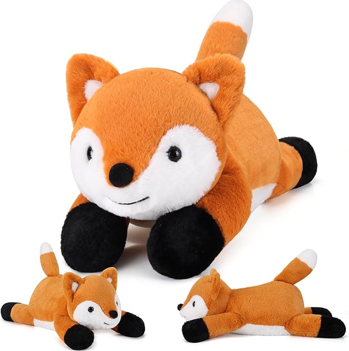 Fox Weighted Stuffed Animals - 22 Inch 4.5 Pounds Weighted Plushies Fox - Big Plush Stuffed Animals Pillow - Cute Plush Toys Gifts for Kids & Adults