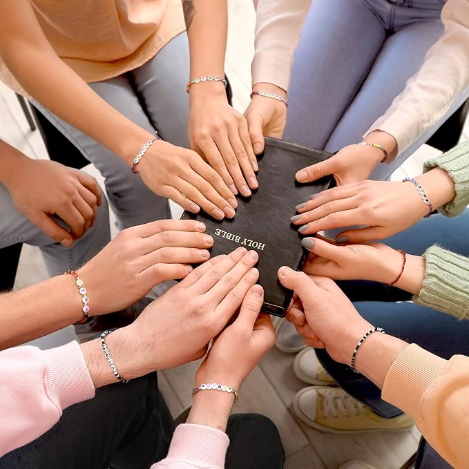 72 Pcs WWJD Bracelets Jesus You Christian Bracelets Bulk, Beaded Friendship Bracelet for Women Colorful Religious Bracelets Inspirational Reminder Jewelry Gift(WWJD)