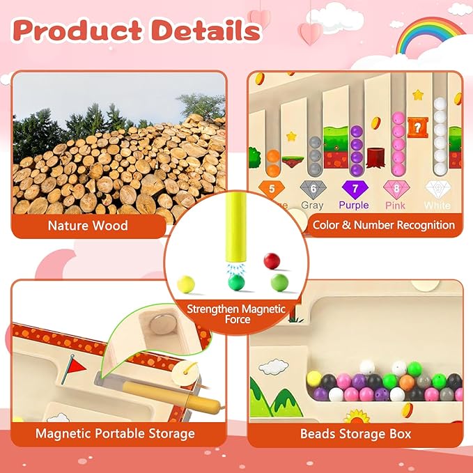 Magnetic Color and Number Maze toys (Magent Toys-Game, medium size), YJ-020