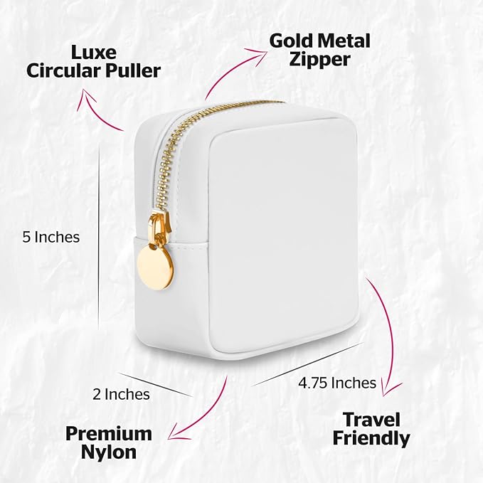 DANCOUR Nylon Makeup Bags for Women Large Preppy Travel Toiletry Pouch Cosmetic Bag Makeup Organizer