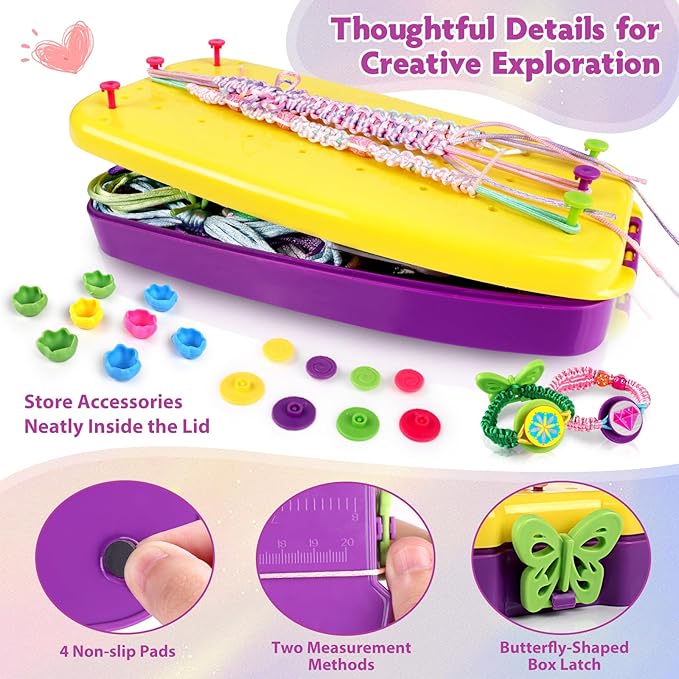 FunMission Friendship Bracelet Kit, Friendship Bracelet Making Kit for Girls, Arts and Crafts for Kids Ages 8-12, Bracelets String Maker DIY Toys Set, Toys for Girls 6 7 8 9 10 11 12+ Years Old