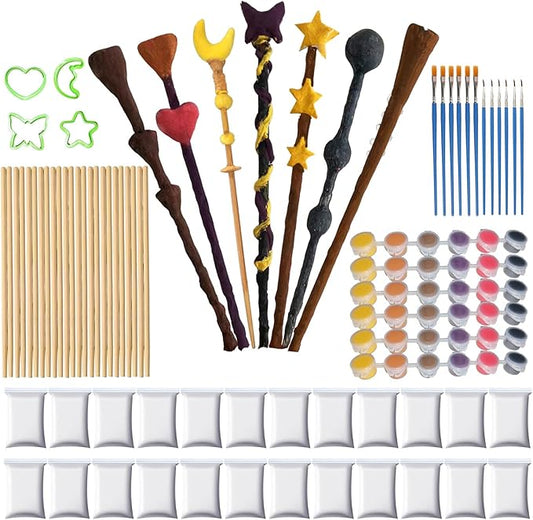 intonly 24 Magic Wizard Wand Making Kit DIY Craft Set for Kids Adult Make Your Own Wands Birthday Party Gift (24set)