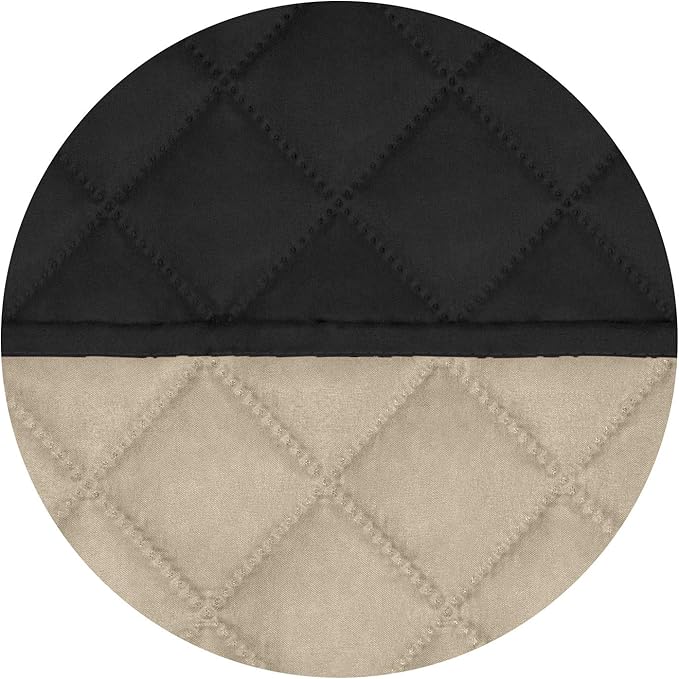 PureFit Reversible Quilted Sofa Cover, Water Resistant Slipcover Furniture Protector, Washable Couch Cover with Non Slip and Elastic Straps for Kids, Dogs, Pets (Sofa, Black/Beige)