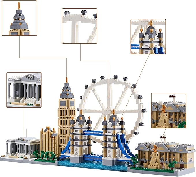 Micro Building Blocks, Architecture Model London Skyline Collection Micro Mini Blocks Set, Gift for Adults (3430 PCS)