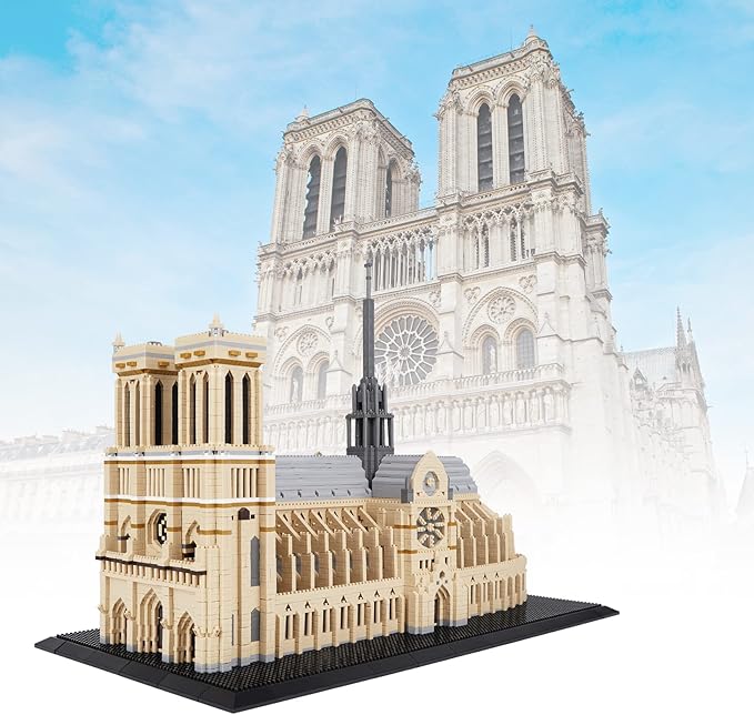 Building Blocks, Architecture Notre Dame de Paris Model Micro Mini Blocks Creative Building Blocks Set, 7380 PCS