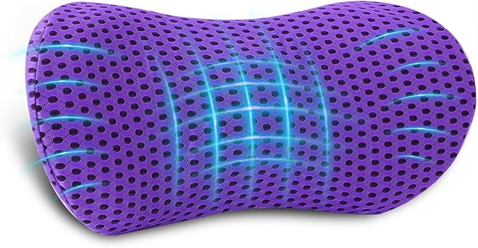 Lumbar Pillow, Memory Foam Lumbar Support Pillow for Office Chair and Car Seat, Ergonomic Streamline Back Pillow for Lower Back Pain Relief, Back Support Pillow for Sitting, Driving, Traveling