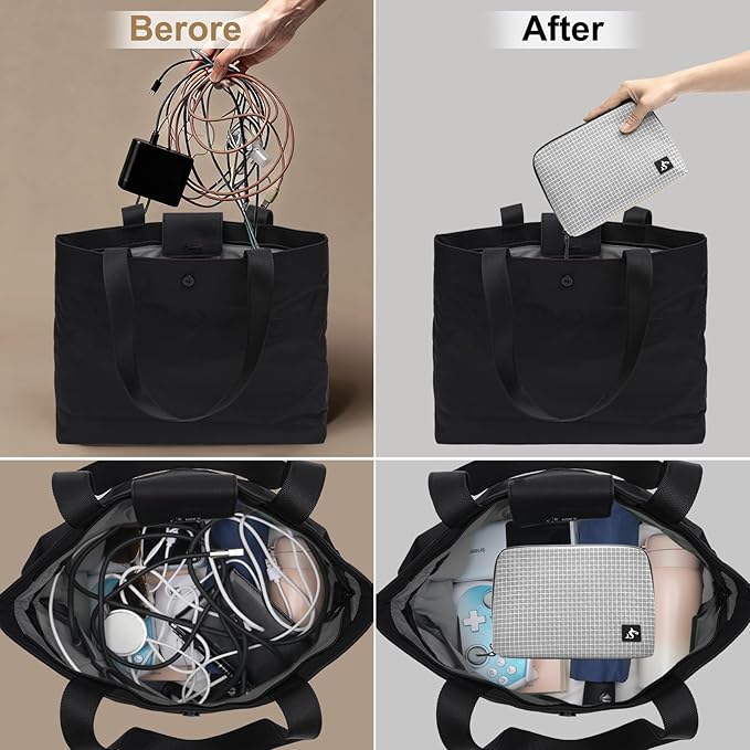 SIMTOP Cord Organizer Travel Small Tech Bag Pouch Case for Cords, Charger, Hard Drive, Power Bank – Water-Resistant Electronics Organizer, Small Portable Gadget Case for Travel