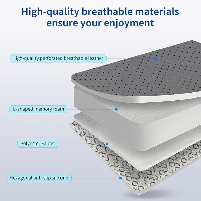 Leather Adult Booster Car Seat Cushion, Effectively Increase Height by 3.96 inch, Dense Memory Foam for Hip Tailbone Coccyx Sciatica Seat Cushion Donut Pillow Seat Cushion for Hemorrhoid (Grey)