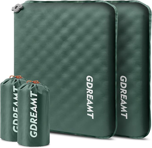 GDREAMT Inflatable Seat Cushion, Self-Inflating Memory Foam Stadium Seats Cushion Lightweight & Compact Chair Sitting Pad Airplane Cushion for Long Flight Travel Outdoor Camping Car Bleachers Office