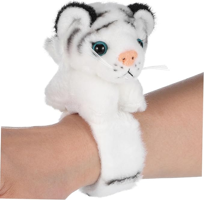Abaodam Animal Slap Bracelet Tiger Slap Bracelet Plush Stuffed Animal Slap Bracelets Snap Wrist Band for Kids Birthday Party