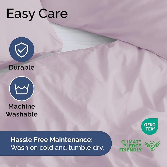 Duvet Cover King Size Set - Extra Soft King Size Duvet Cover 104 x 90 with 2 Pillow Shams - Hotel Luxury Easy Care & Fade Free w/Zipper Closures & Ties - Comfy Breathable Bedding Set (Light Lavender)