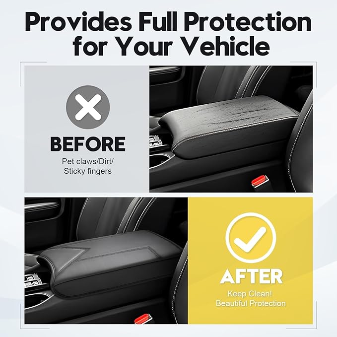 FIILINES Center Console Cover for Honda Pilot 2023-2025 2026, Ridgeline/Passport 2024-2026, with Hidden Pockets Armrest Cover Pad Cushion Protector Pilot Accessories Armrest Cover Anti-Scratch