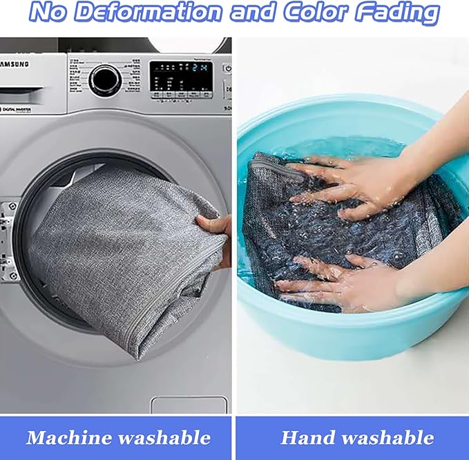 2Pack 84L Large Storage Bags, Folding Moving Comforter Blanket Storage Bags Closet Organizers and Storage Containers with Strong Handles&Zippers Clear Window for Clothes Bedding Pillow, Grey