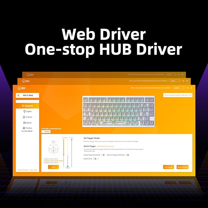 MG75MAX 81 Keys Wired Magnetic Switch Keyboard, 256KHZ Single Key Scan Rate, PCB Nano-Coating Waterproof, Hall Effect, 8KHZ/ARGB/CNC Aluminum Gaming Keyboard(White)