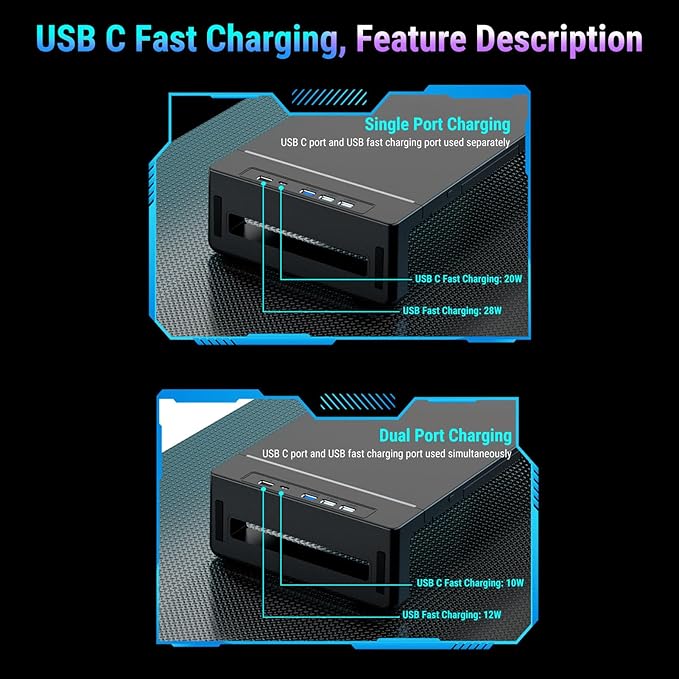 YUEHISY Monitor Stand Riser with 4 USB Ports, Phone Holder & Storage Drawer, Adjustable Foldable Computer Monitor Riser for Laptop, TV, Printer, Speaker