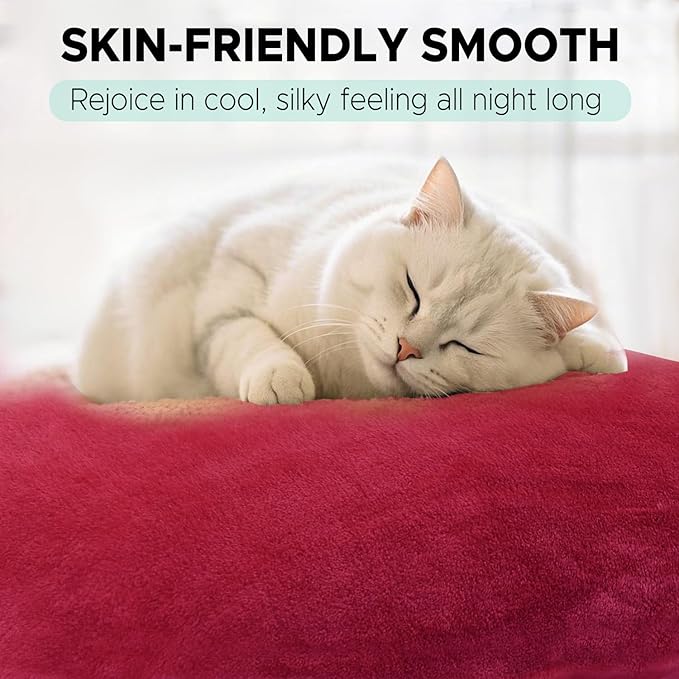 Body Pillow for Adults - Soft Long Bed Pillows Insert for Sleeping - Shredded Memory Foam and Removable Washable Cover - Swan Shaped Side Sleeper Pregnancy Pillow 49 Inch (Red)