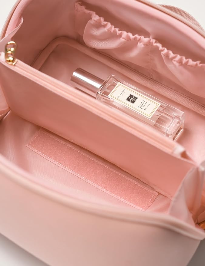 Yarnic Travel Makeup Bag Cosmetic Bag, Large Capacity Toiletry Bag for Women, Portable Pouch CuteMake Up Organizer with Divider and Handle, Neoprene