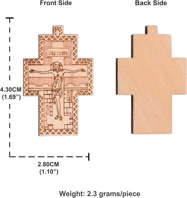 COTTVOTT Wooden Christian Jesus Cross/Orthodox Crucifix Charms Pendants for Rosary Necklace, DIY Jewelry Making Accessories Parts