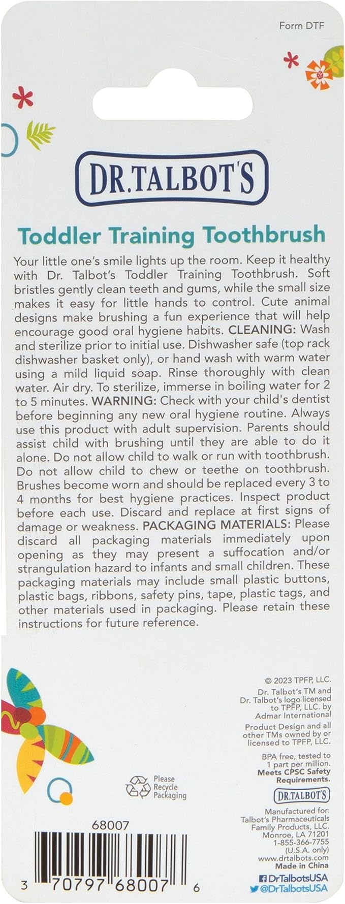 Dr. Talbot's Toddler Training Toothbrush - Soft Toddler Toothbrush for Kids - 6+ Months - Alligator