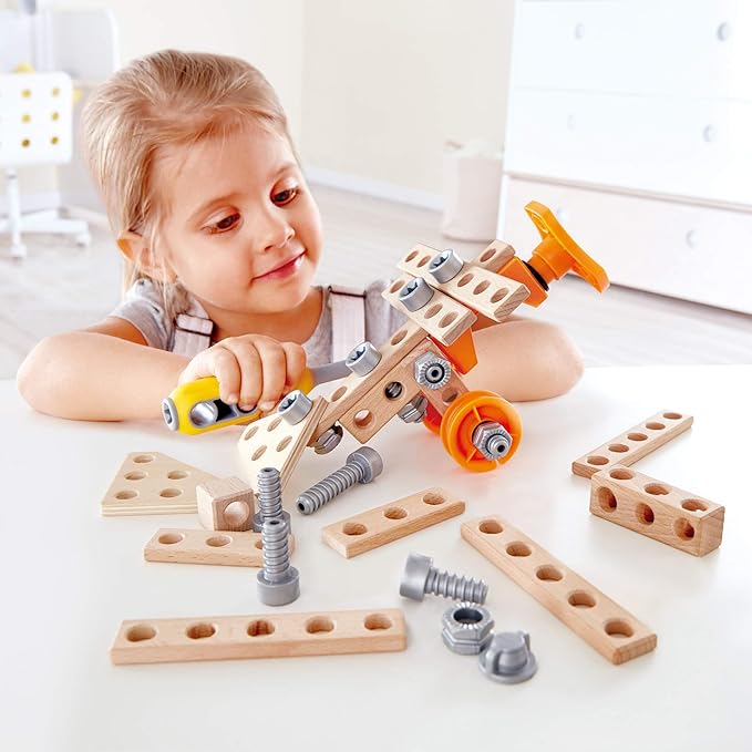 Hape Junior Inventor Experiment Starter Kit | 42 Piece Construction Building Toys, STEAM Science Kit for Kids 4 Years and Up