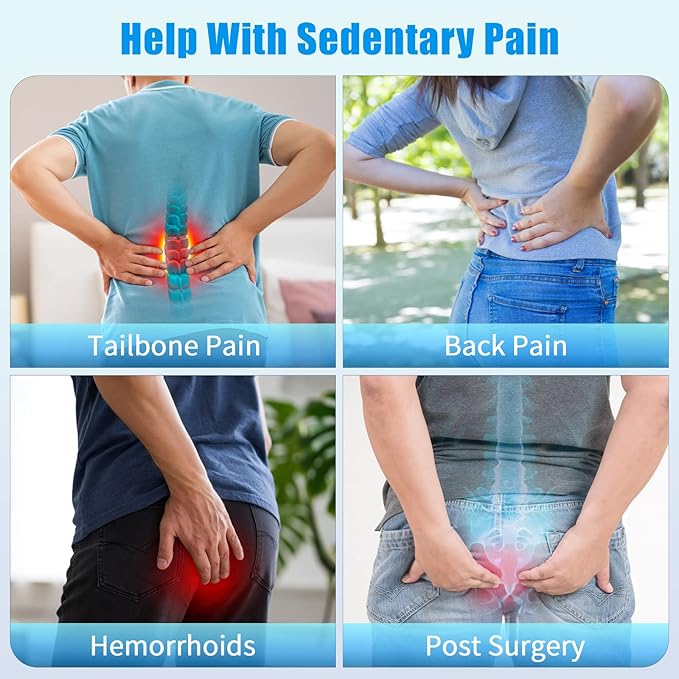 BlissTrends Donut Pillow Seat Cushion, Donut Chair Cushions for Postpartum Pregnancy & Hemorrhoids, Tailbone Pain Relief Cushion, Memory Foam Lifting Cushions for Office & Home Chairs (Blue, X-Large)