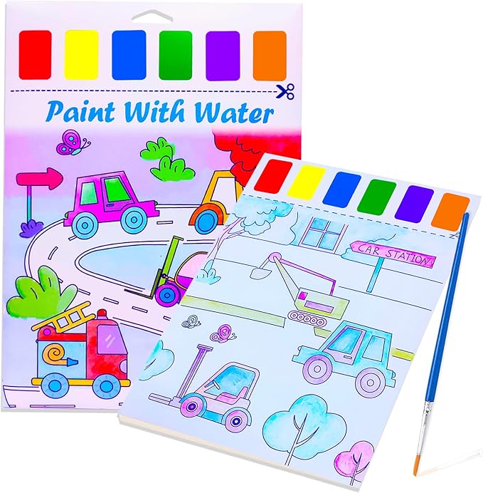 BAOXUE Water Coloring Books for Kids Ages 4-8,Paint with Water Colors Book for Toddlers,Watercolor Painting Paper Gift for Boys Girls 2-4 Years