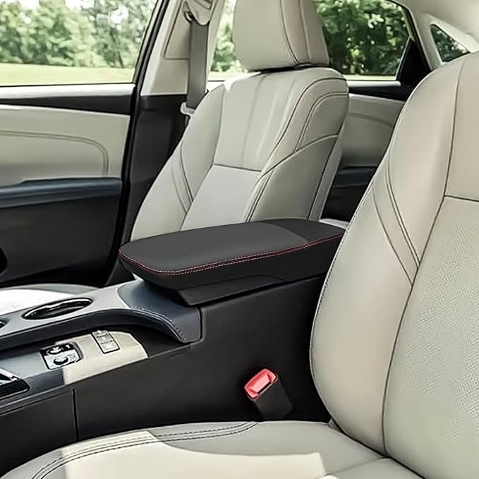 SUNBREATH Compatible with Center Console Armrest Cover for Toyota Avalon 2013 2014 2015 2016 2017 2018 Leather Arm Rest Storage Box Lids Cushion Protector Pad
