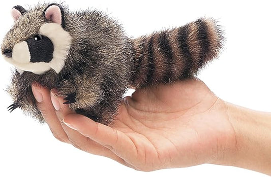 Folkmanis Mini Raccoon Finger Puppet, Gray, 1 EA