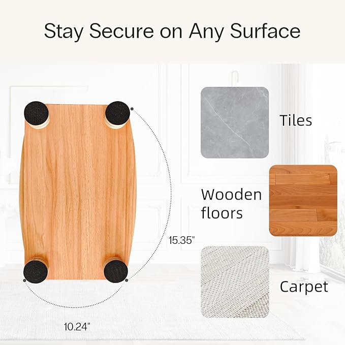 StrongTek Adjustable Wooden Foot Rest for Under Desk, Ergonomic Office Footstool with 3 Height Levels, Improves Posture & Leg Circulation, Comfortable Foot Support for Work & Home