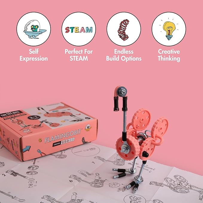 Stem Building Toys, Educational Build Your Own Robot Toy for Kids Age 6 7 8 9+ Year Old Boys and Girls, Animal Stem Toys Engineering Kit, Construction Toys Steam Gift - Flamingo