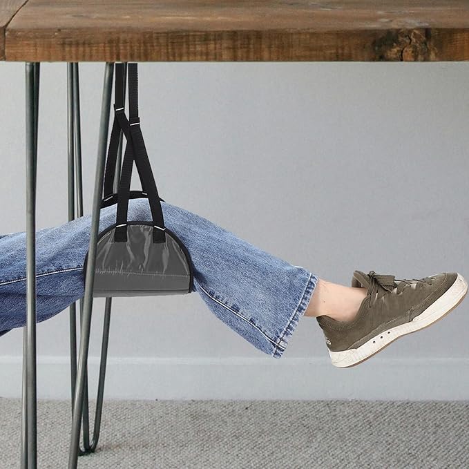 VILLCASE Adjustable Travel Foot Rest Foot Hammock for Plane and Under Desk Use for Long Flights with Knee Relief and Leg Support