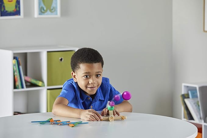 Learning Resources Craft Stick Creations 10 Science Experiments, Activity Book for Kids Ages 9-12, Jumbo Craft Stick Kit for Science, Technology, Maths & Engineering Activities, Multi-coloured