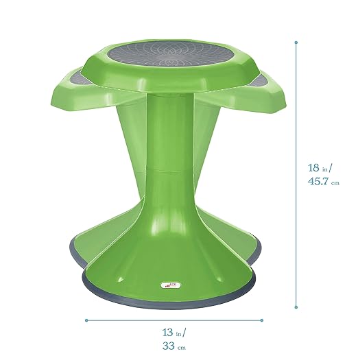ECR4Kids ACE Active Core Engagement Wobble Stool, 18-Inch Seat Height, Flexible Seating, Grassy Green