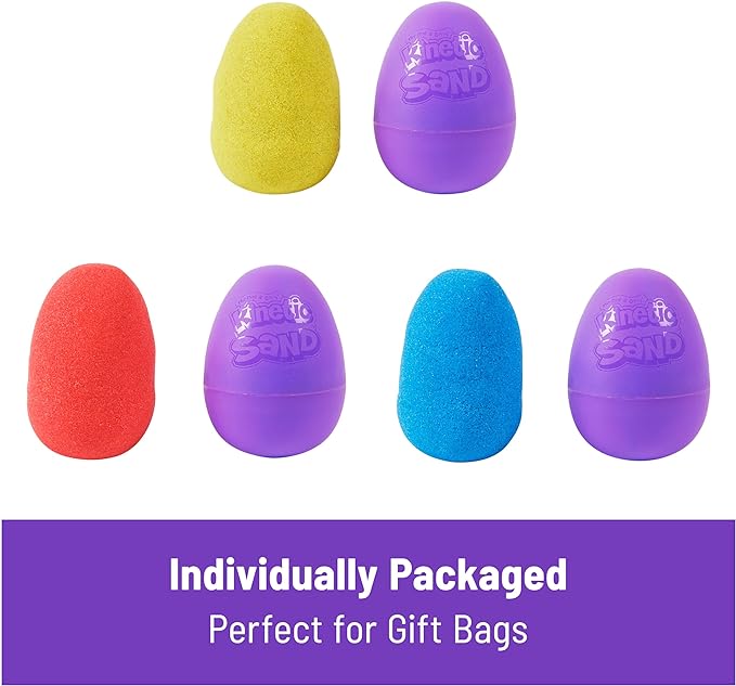 Kinetic Sand, 20-Pack Eggs with 3.3lbs Red, Yellow & Blue Play Sand for Egg Hunts, Party Favors & Goodie Bags, Sensory Toys for Kids Ages 3 and up