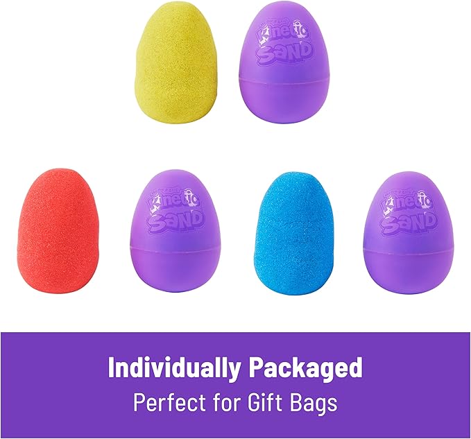 Kinetic Sand, 20-Pack Eggs with 3.3lbs Red, Yellow & Blue Play Sand for Egg Hunts, Party Favors & Goodie Bags, Sensory Toys for Kids Ages 3 and up