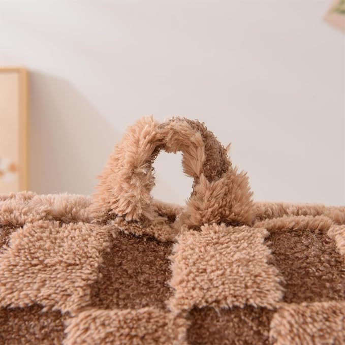 Aimuan Checkered Reading Pillow Bed Rest Wedge Backrest Checkerboard Pillow with Arms Back Support for Sitting Up in Bed Cushion Incline Rest Sleeping Snoring Pillow (Khaki,Standard)