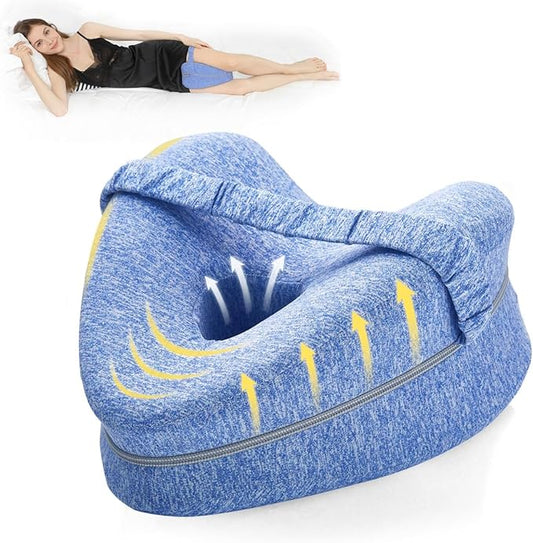BEAUTRIP Leg Pillow | Ergonomic Side Sleeping Pillows | Memory Foam Knee Pillow with Strap for Side Sleeper | Leg Support Cushion with Removable and Washable Cover