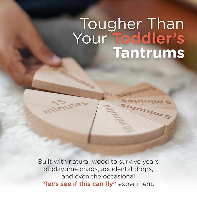 Tomaze Montessori Wooden Toy Clock - Kids' Educational Kit to Teach Time, Fractions, Numbers, & Sorting with Blocks - Early Math Learning - Gift for Age 4+ Boy Girl Preschooler in Classroom Homeschool